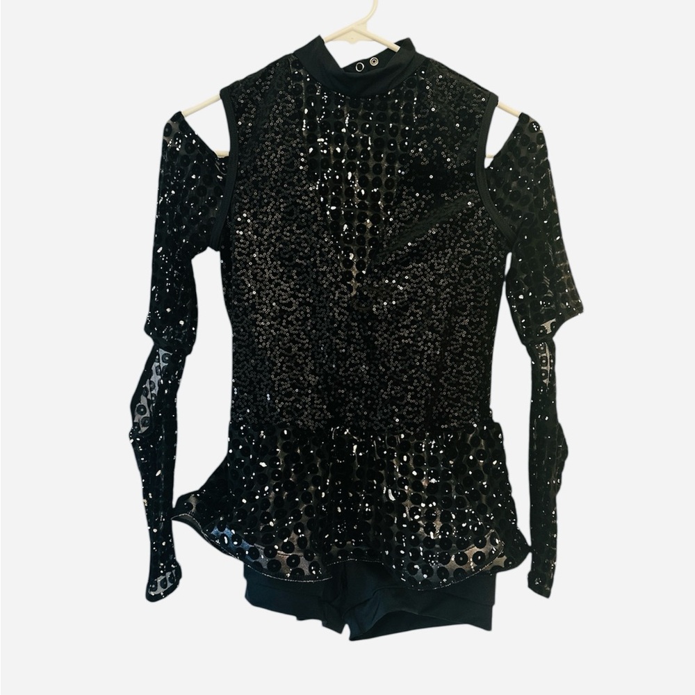 WEISSMAN Dance Costume jazz black sequin KILL OF THE NIGHT 11115 Size XLC